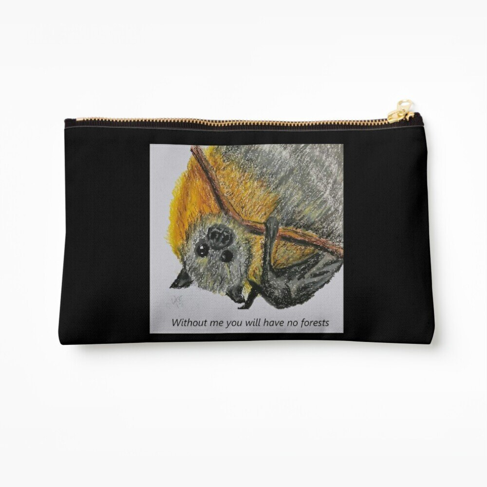 Whibos Makeup Bag Batzilla- No Bats, No Forests By Wendy Cameron Cosmetic Organizer Tyvek Paper Bags Zipper Pouch