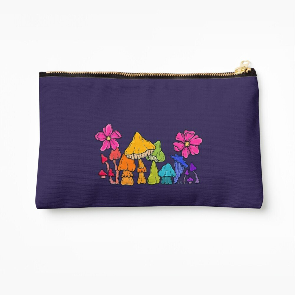 Whibos Makeup Bag Groovy Mushrooms Cosmetic Organizer Tyvek Paper Bags Zipper Pouch