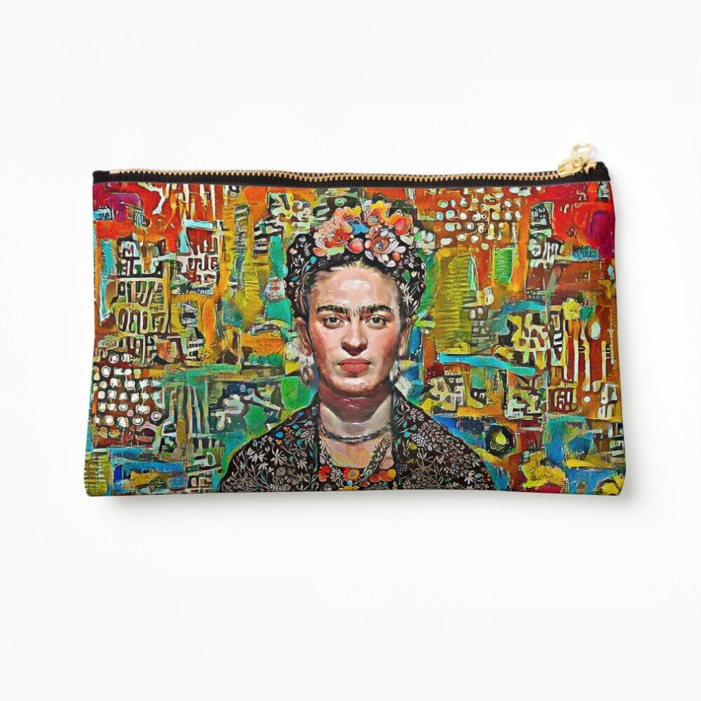 Whibos Makeup Bag Frida With Collage Cosmetic Organizer Tyvek Paper Bags Zipper Pouch