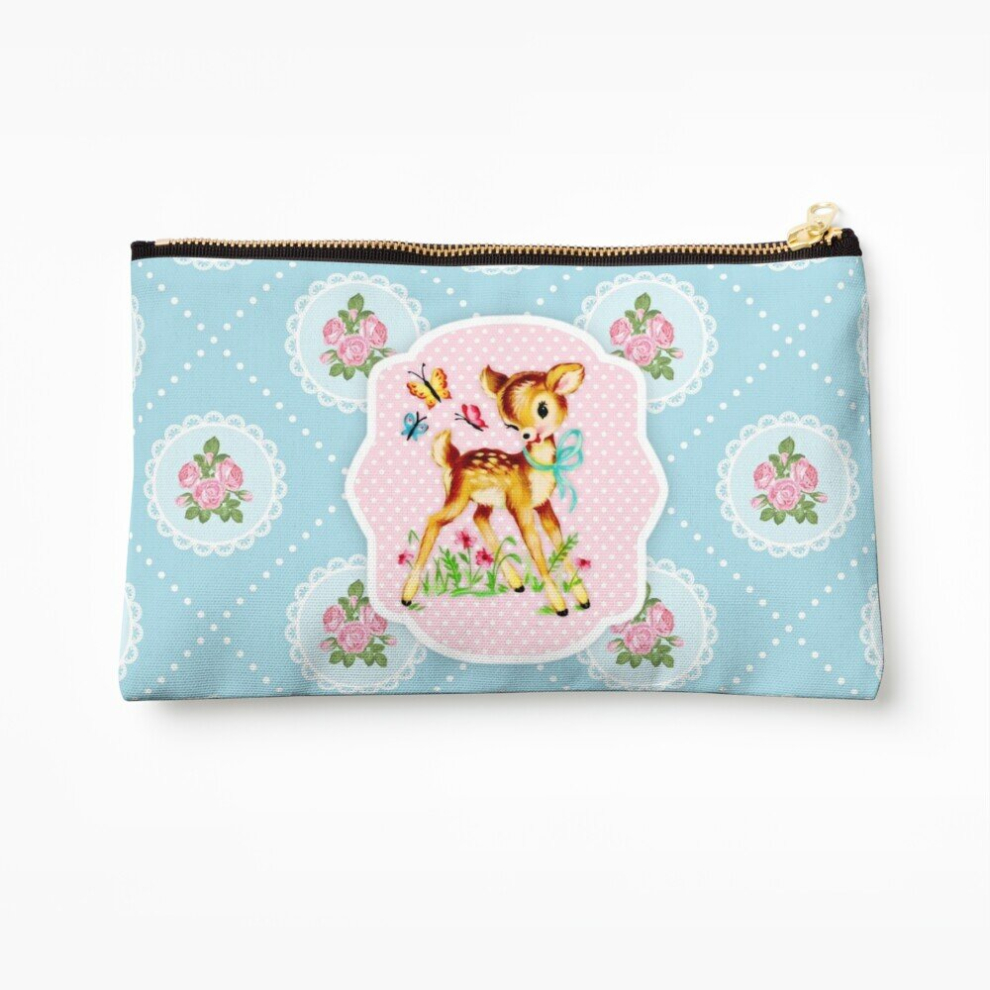 Whibos Makeup Bag Cute Vintage Deer Cosmetic Organizer Tyvek Paper Bags Zipper Pouch