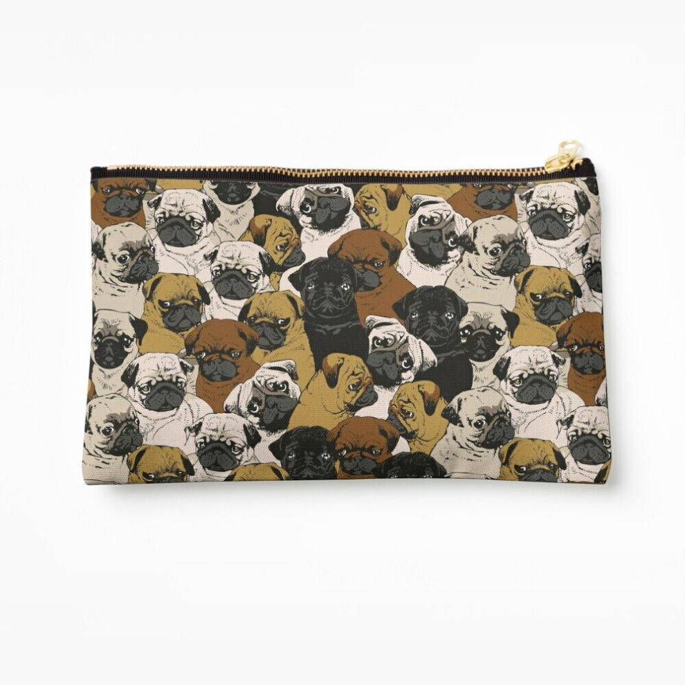 Whibos Makeup Bag Social Pugs Cosmetic Organizer Tyvek Paper Bags Zipper Pouch