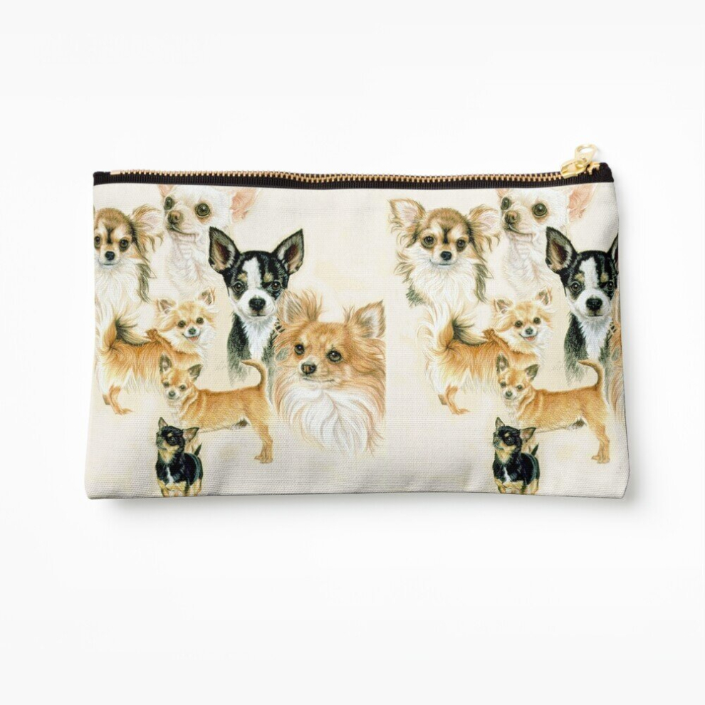 Whibos Makeup Bag Chihuahua Gallimaufry Cosmetic Organizer Tyvek Paper Bags Zipper Pouch