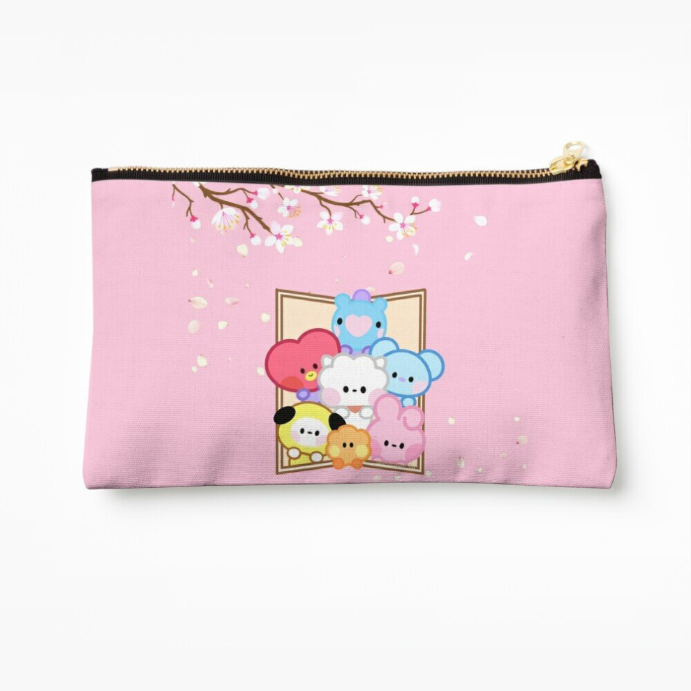 Whibos Makeup Bag Bts Army Ot7 Bt21 Minini Characters In Spring Day Cosmetic Organizer Tyvek Paper Bags Zipper Pouch