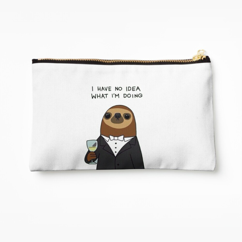 Whibos Makeup Bag Sloth Cosmetic Organizer Tyvek Paper Bags Zipper Pouch