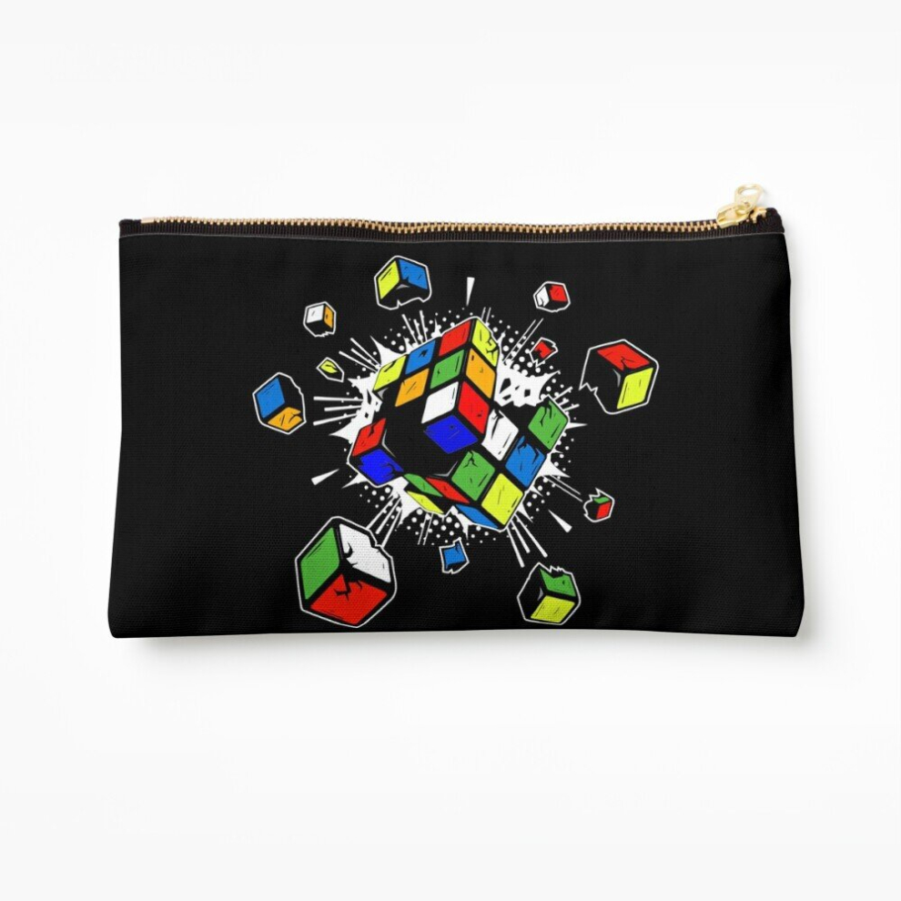 Whibos Makeup Bag Speedcubing Funny Rubik's Cuber Cosmetic Organizer Tyvek Paper Bags Zipper Pouch