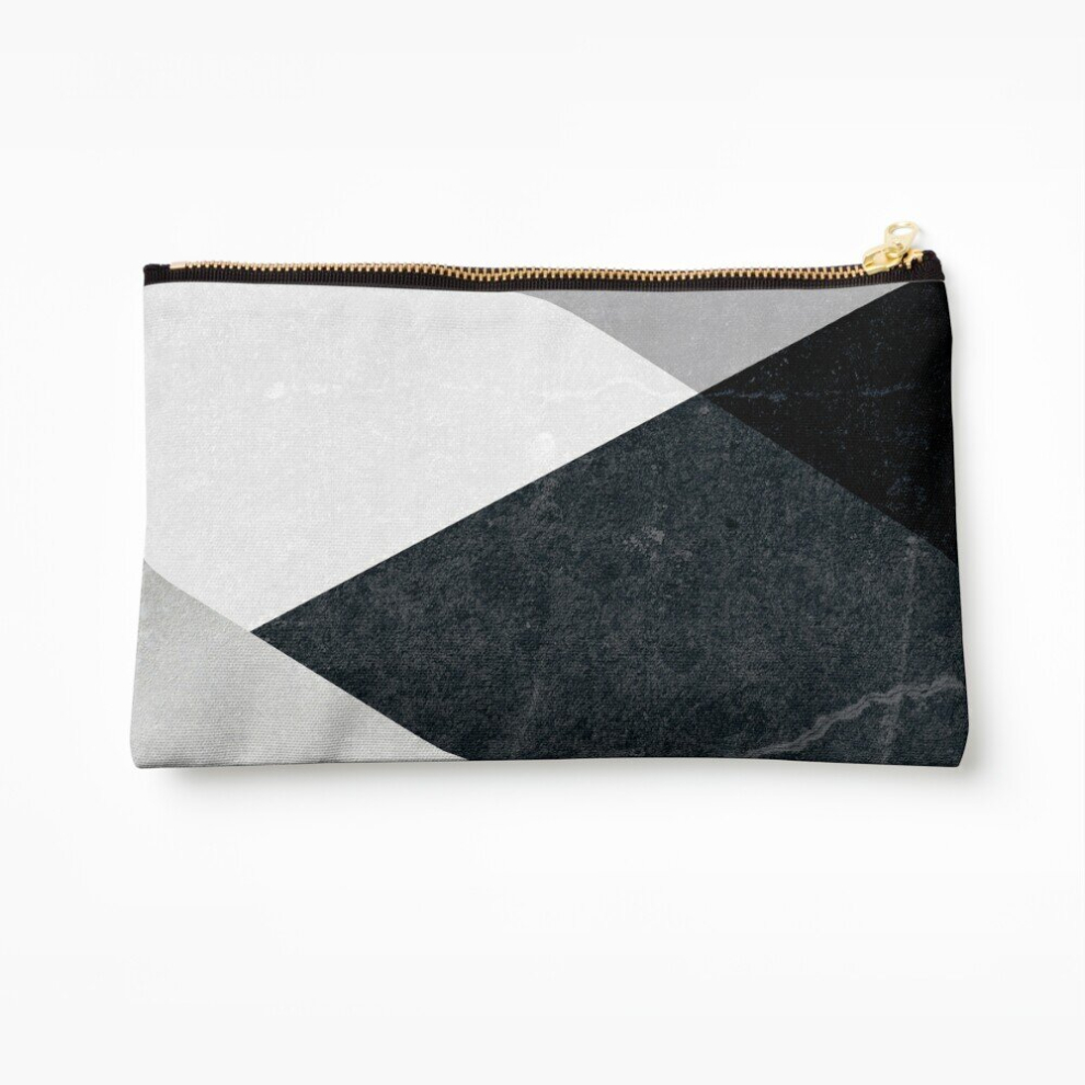 Whibos Makeup Bag Geometrics - Marble Silver Cosmetic Organizer Tyvek Paper Bags Zipper Pouch