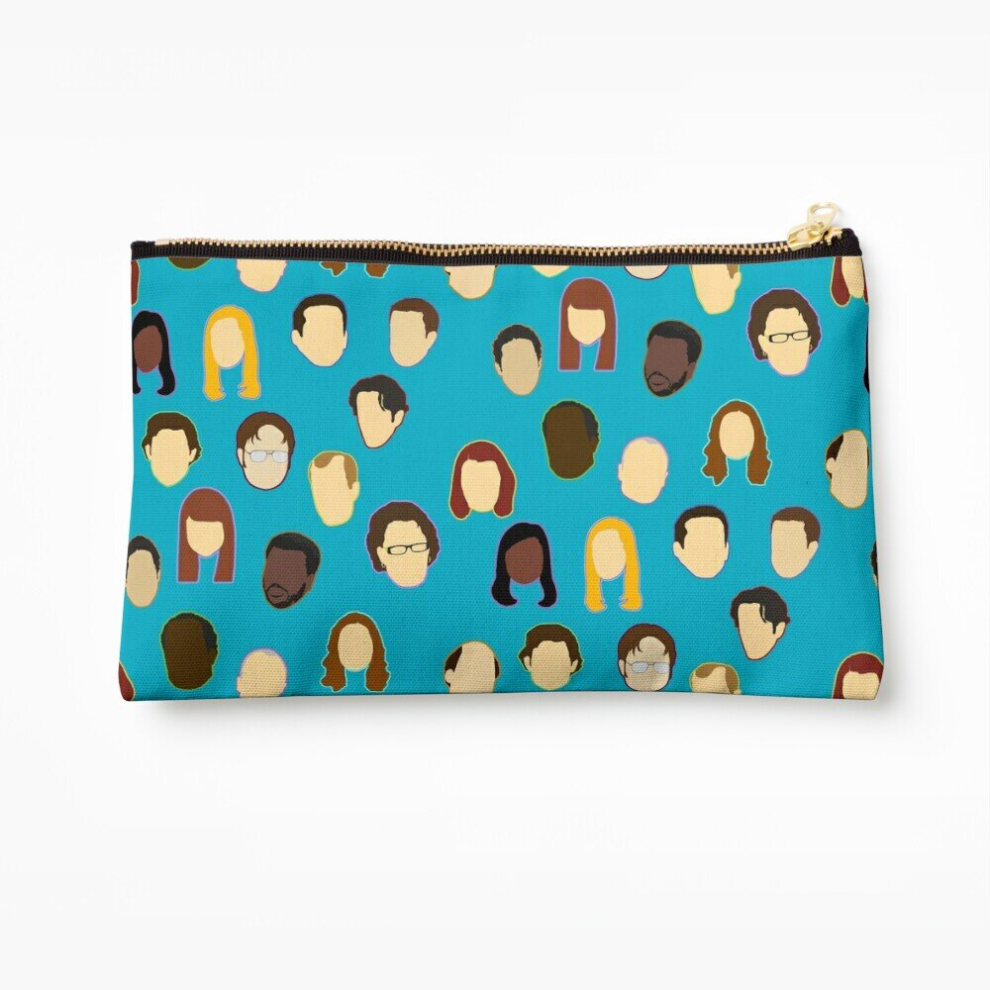 Whibos Makeup Bag The Office Heads - Custom Teal Cosmetic Organizer Tyvek Paper Bags Zipper Pouch