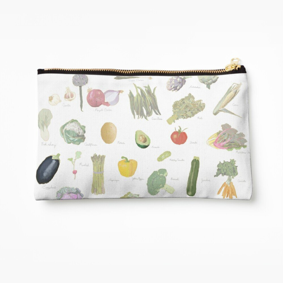 Whibos Makeup Bag Vegetable Illustrations Cosmetic Organizer Tyvek Paper Bags Zipper Pouch