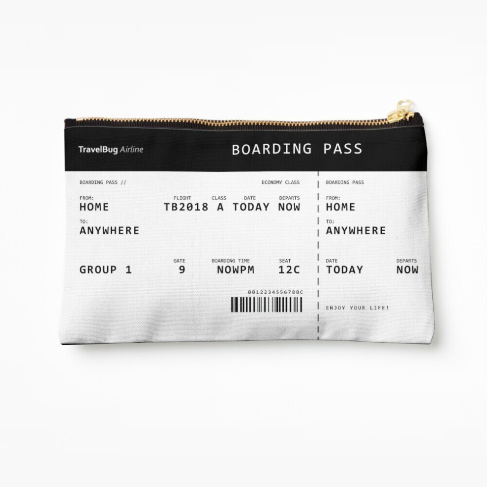 Whibos Makeup Bag Boarding Pass Cosmetic Organizer Tyvek Paper Bags Zipper Pouch