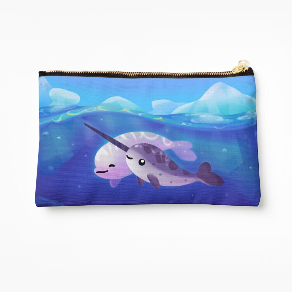 Whibos Makeup Bag Beluga And Narwhal Cosmetic Organizer Tyvek Paper Bags Zipper Pouch