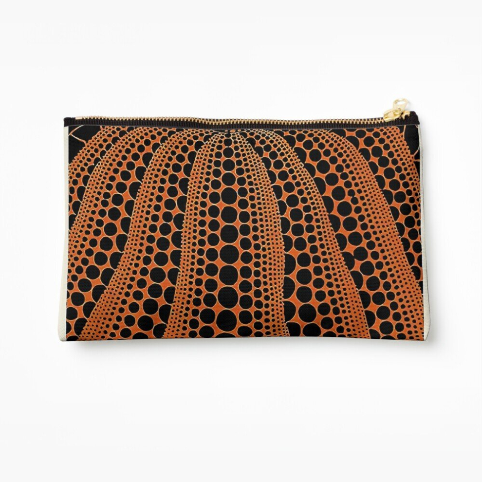 Whibos Orange Makeup Bag Yayoi Kusama Pumpkin Exhibition Cosmetic Organizer Tyvek Paper Bags Zipper Pouch