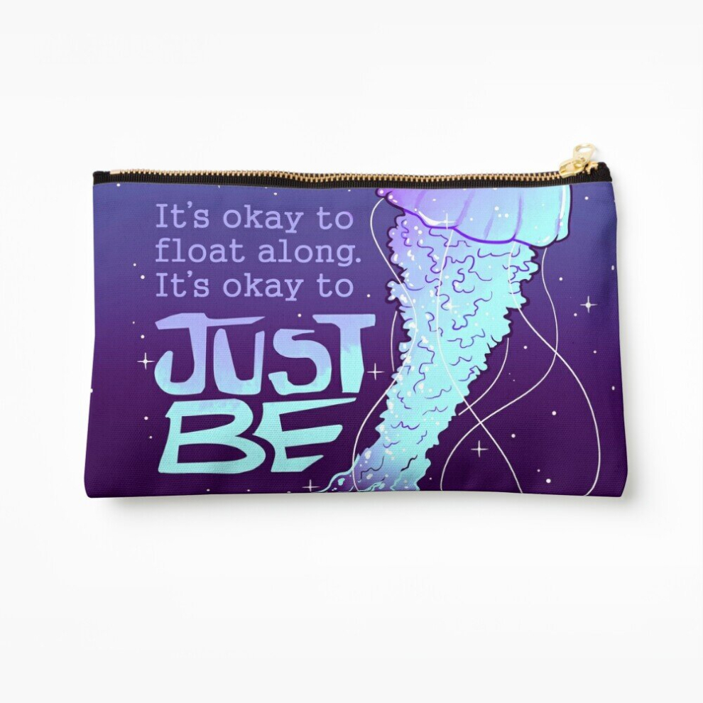 Whibos Makeup Bag "It's Okay To Just Be" Cosmic Jellyfish Cosmetic Organizer Tyvek Paper Bags Zipper Pouch