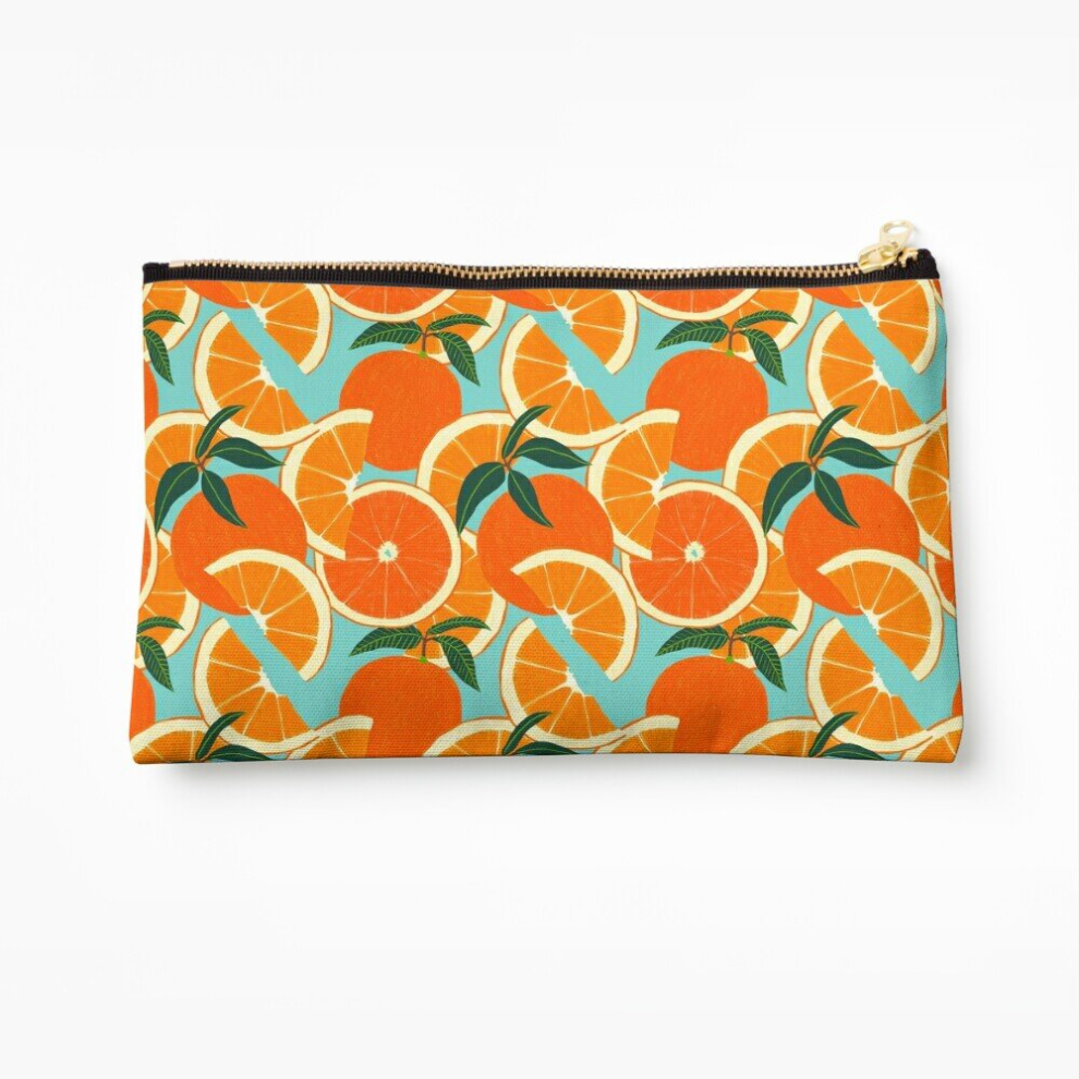 Whibos Orange/Blue Makeup Bag Harvest - Cosmetic Organizer Tyvek Paper Bags Zipper Pouch