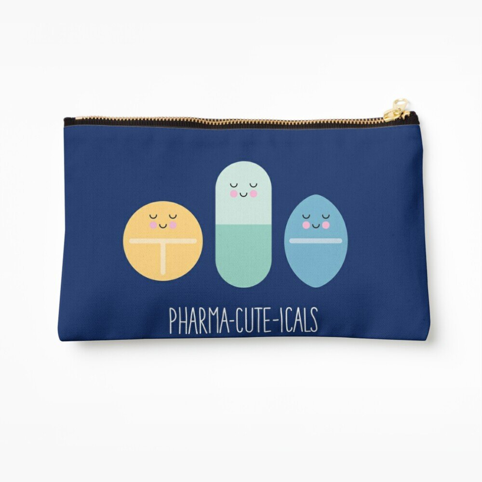 Whibos Green Makeup Bag Pharma-Cute-Icals Cosmetic Organizer Tyvek Paper Bags Zipper Pouch