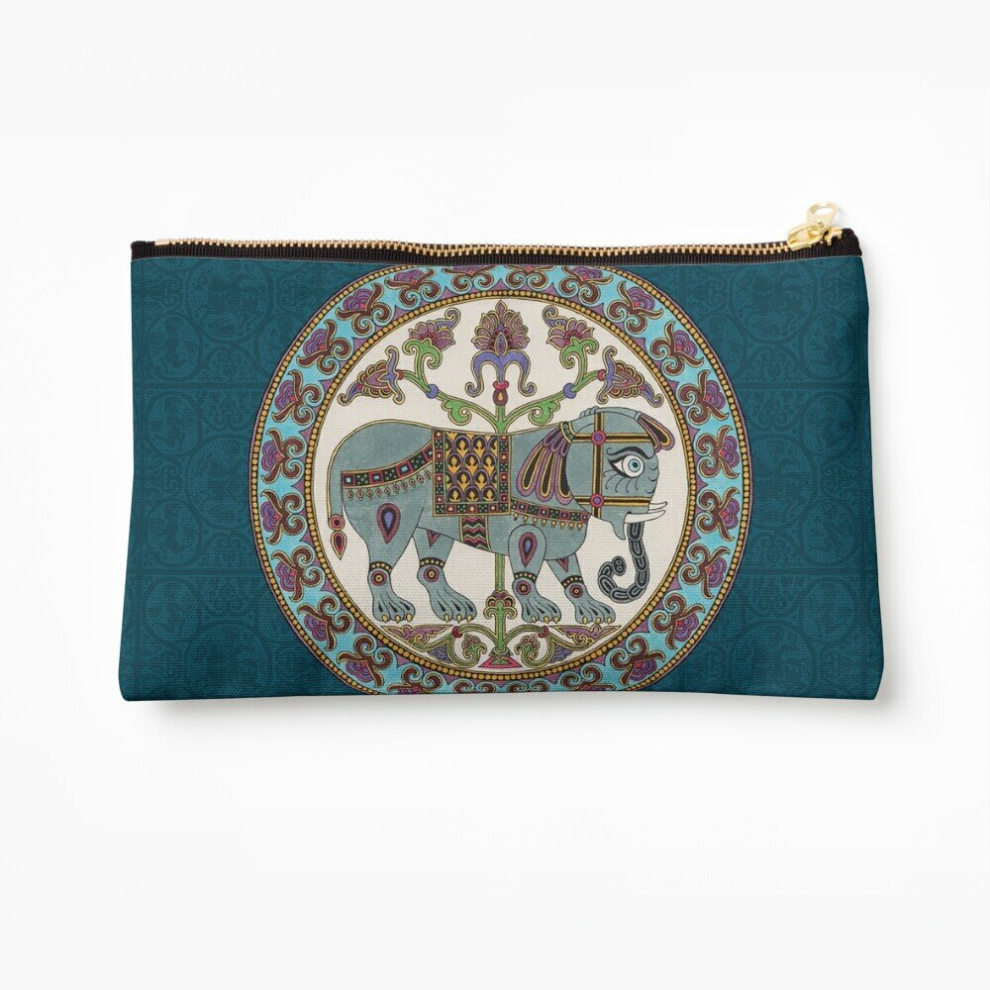 Whibos Makeup Bag Byzantine Elephant Medieval Illumination Cosmetic Organizer Tyvek Paper Bags Zipper Pouch