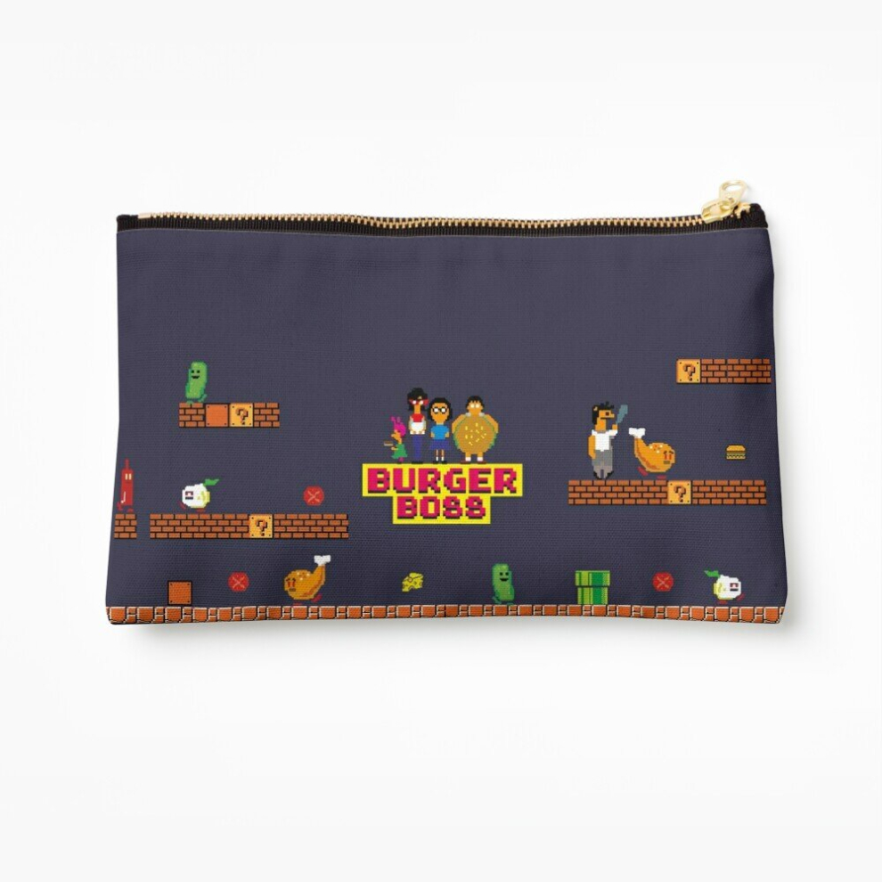 Whibos Makeup Bag Burger Boss Pixel Art Cosmetic Organizer Tyvek Paper Bags Zipper Pouch
