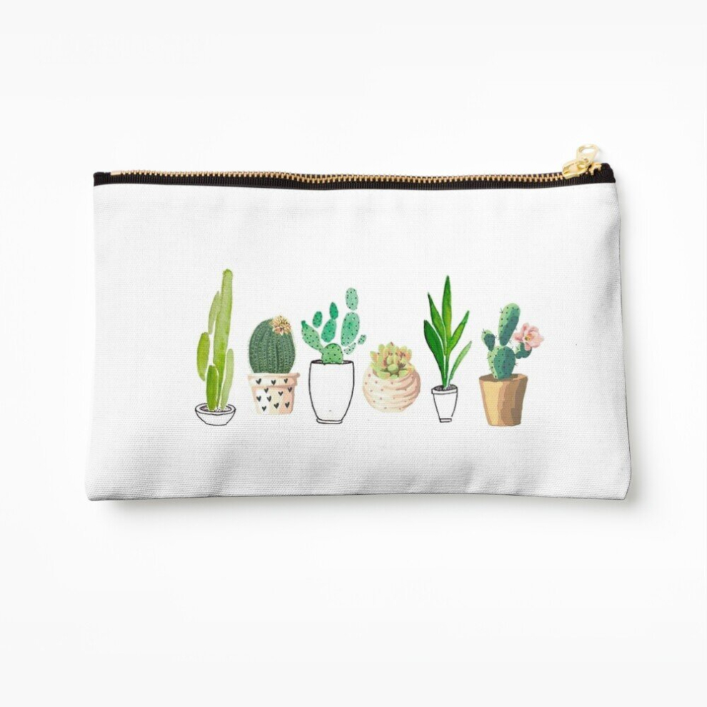 Whibos Makeup Bag Potted Cacti Cosmetic Organizer Tyvek Paper Bags Zipper Pouch