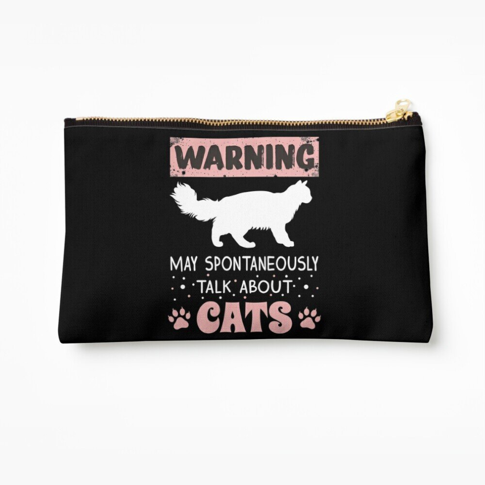 Whibos Makeup Bag Warning May Spontaneously Talk About Cats Cosmetic Organizer Tyvek Paper Bags Zipper Pouch