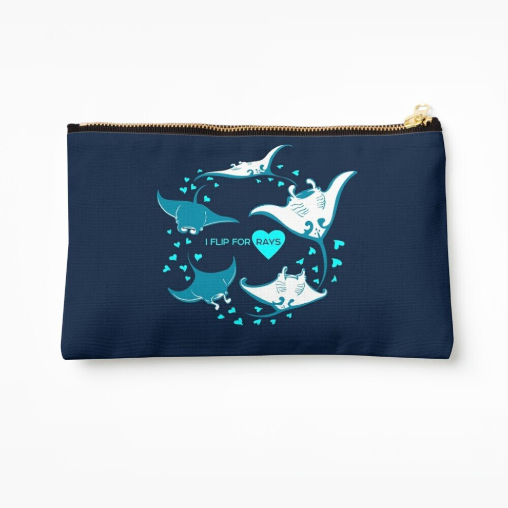 Whibos Makeup Bag Love Manta - I Flip For Rays Cosmetic Organizer Tyvek Paper Bags Zipper Pouch