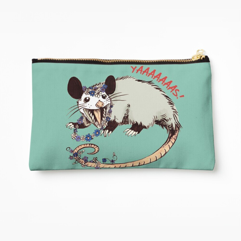Whibos Makeup Bag Daisy Chain Opossum Possum Yaaaas! Cosmetic Organizer Tyvek Paper Bags Zipper Pouch