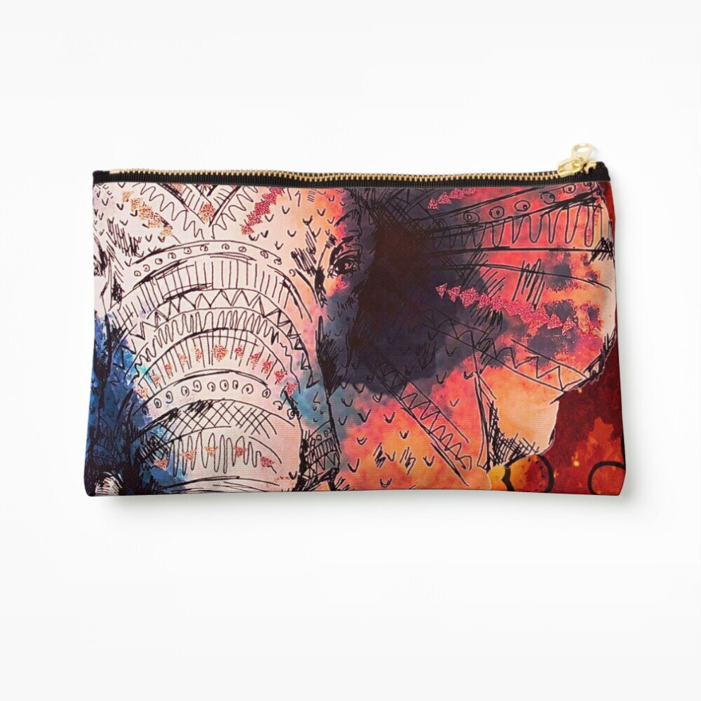 Whibos Makeup Bag Elephant Indian Asian Elephants Sketched Art Cosmetic Organizer Tyvek Paper Bags Zipper Pouch