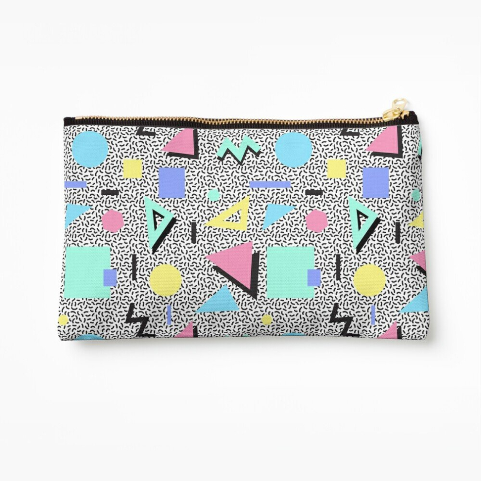 Whibos Makeup Bag Memphis Pastel Cosmetic Organizer Tyvek Paper Bags Zipper Pouch