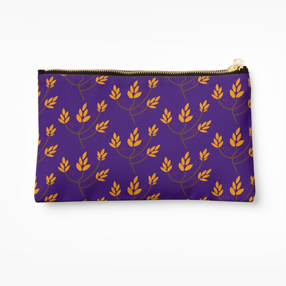 Whibos Golden Makeup Bag Leaves Cosmetic Organizer Tyvek Paper Bags Zipper Pouch