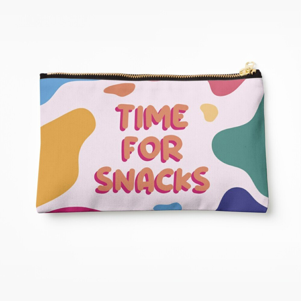 Whibos Makeup Bag Time For Snacks! Cosmetic Organizer Tyvek Paper Bags Zipper Pouch