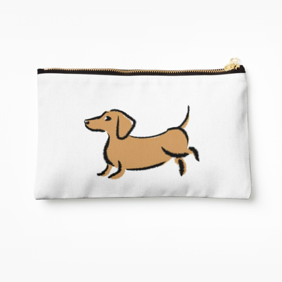 Whibos Makeup Bag Art Of Dachshund Doxie Sketch Cosmetic Organizer Tyvek Paper Bags Zipper Pouch