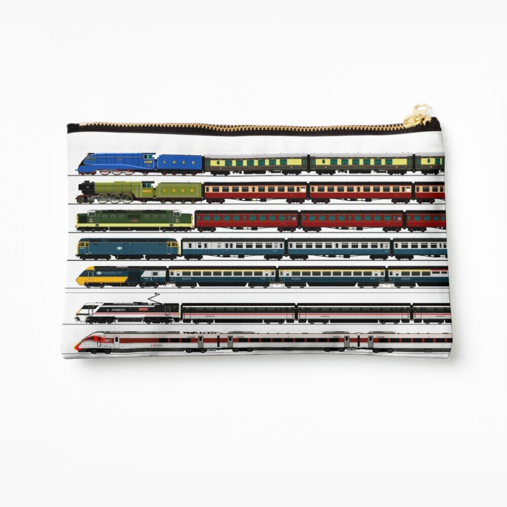 Whibos Makeup Bag British Trains Cosmetic Organizer Tyvek Paper Bags Zipper Pouch