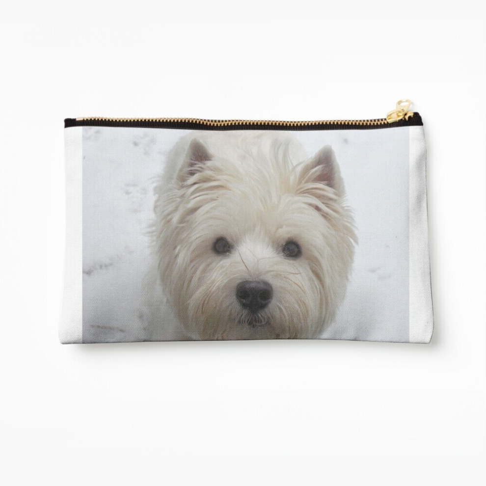 Whibos White Makeup Bag Westie Cosmetic Organizer Tyvek Paper Bags Zipper Pouch