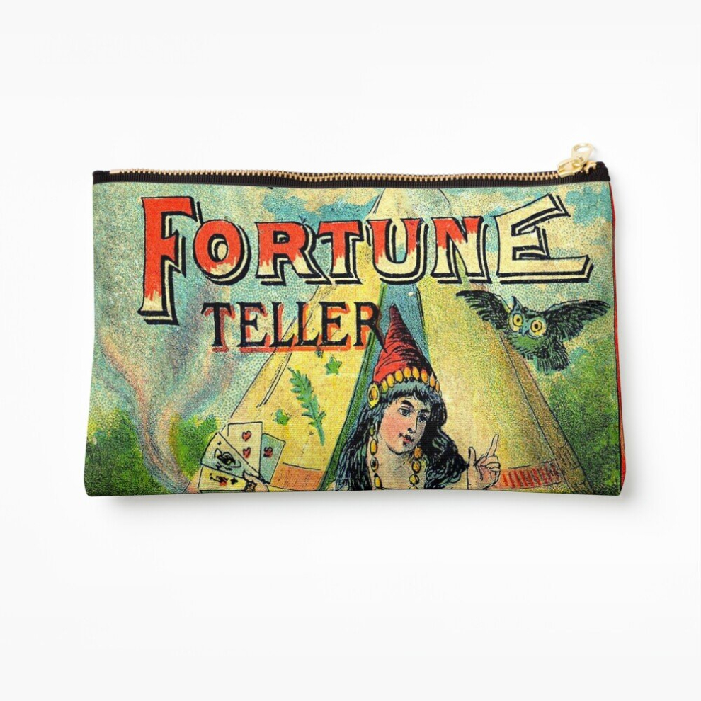 Whibos Makeup Bag Gypsy Fortune Teller - Vintage Illustration Cosmetic Organizer Tyvek Paper Bags Zipper Pouch