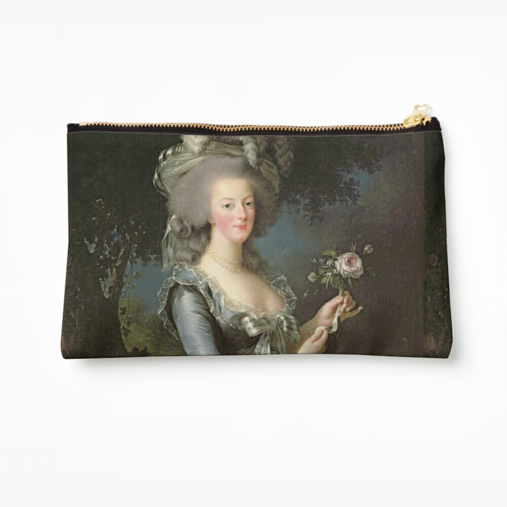 Whibos Makeup Bag Elisabeth Louise Vigee - Lebrun - Marie Antoinette (1755 ) With A Rose Cosmetic Organizer Tyvek Paper Bags Zipper Pouch