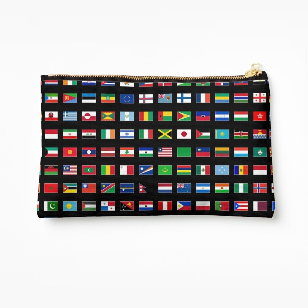 Makeup Bag The Flags of the World Cosmetic Organizer Tyvek Paper Bags Zipper Pouch
