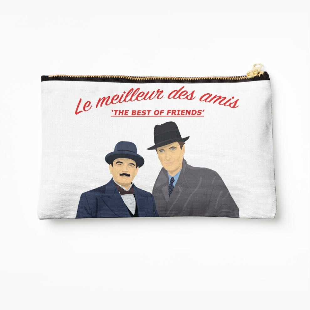 Whibos Makeup Bag The Best Of Friends - Poirot Hastings Cosmetic Organizer Tyvek Paper Bags Zipper Pouch