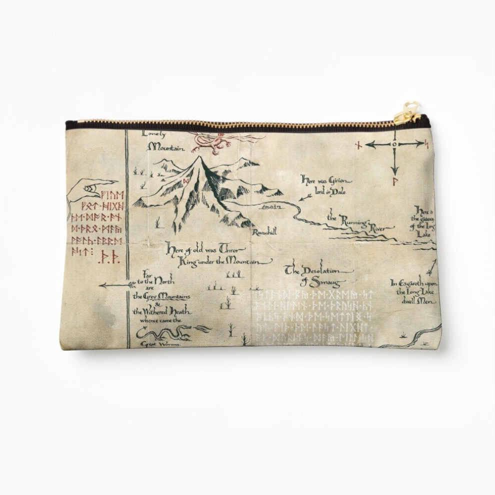Whibos Red Makeup Bag Maps And Dragon Cosmetic Organizer Tyvek Paper Bags Zipper Pouch