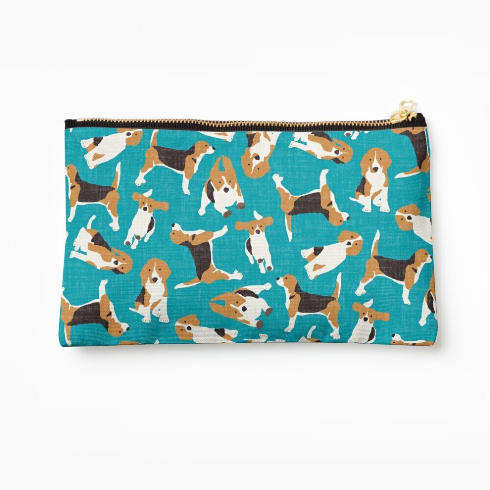 Whibos Blue Makeup Bag Beagle Scatter Cosmetic Organizer Tyvek Paper Bags Zipper Pouch