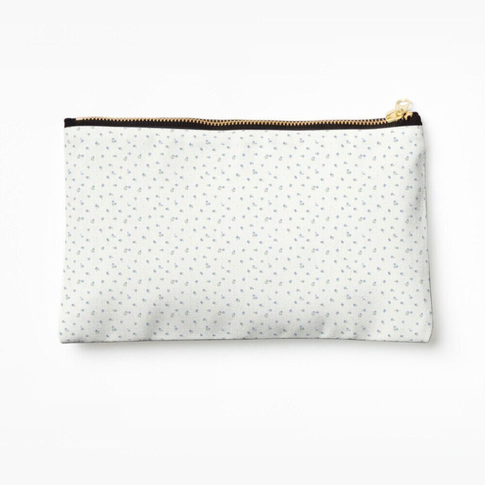 Whibos Blue Makeup Bag Simple Coquette Floral Design Cosmetic Organizer Tyvek Paper Bags Zipper Pouch