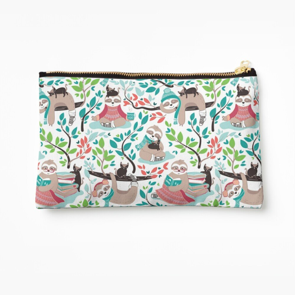 Whibos White/Orange Makeup Bag Hygge Sloth And Cosmetic Organizer Tyvek Paper Bags Zipper Pouch