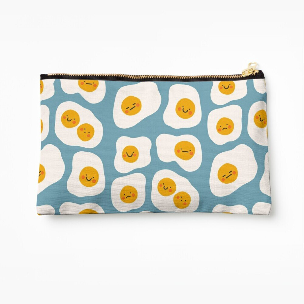 Whibos Makeup Bag Cute Egg Pattern Cosmetic Organizer Tyvek Paper Bags Zipper Pouch