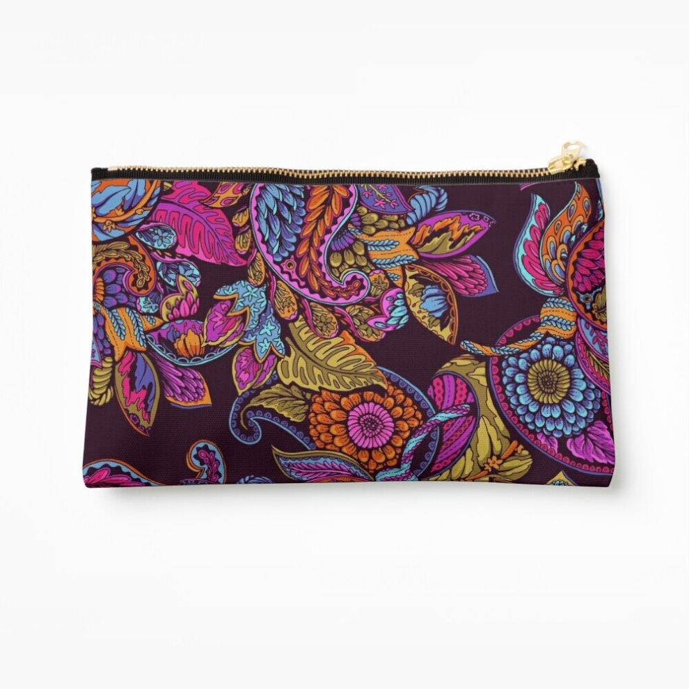 Whibos Makeup Bag Paisley Dream - Sunset Cosmetic Organizer Tyvek Paper Bags Zipper Pouch