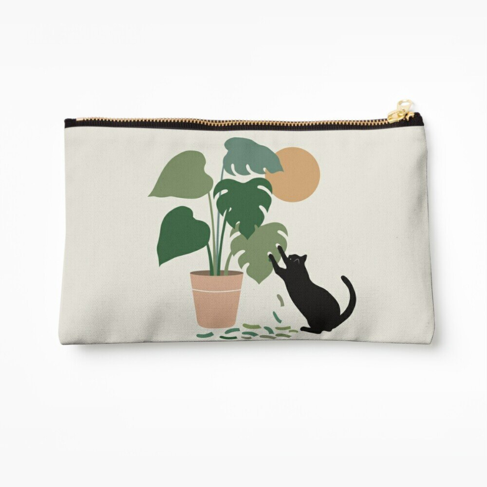 Whibos Makeup Bag Cat And Plant 13: The Making Of Monstera Cosmetic Organizer Tyvek Paper Bags Zipper Pouch