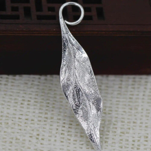 10pcs Brass Casted Metal Strong Leaf Charms Pendant High Silver DIY Crafts Jewelry Accessories