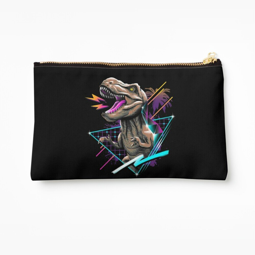 Whibos Makeup Bag Rad T-Rex Cosmetic Organizer Tyvek Paper Bags Zipper Pouch