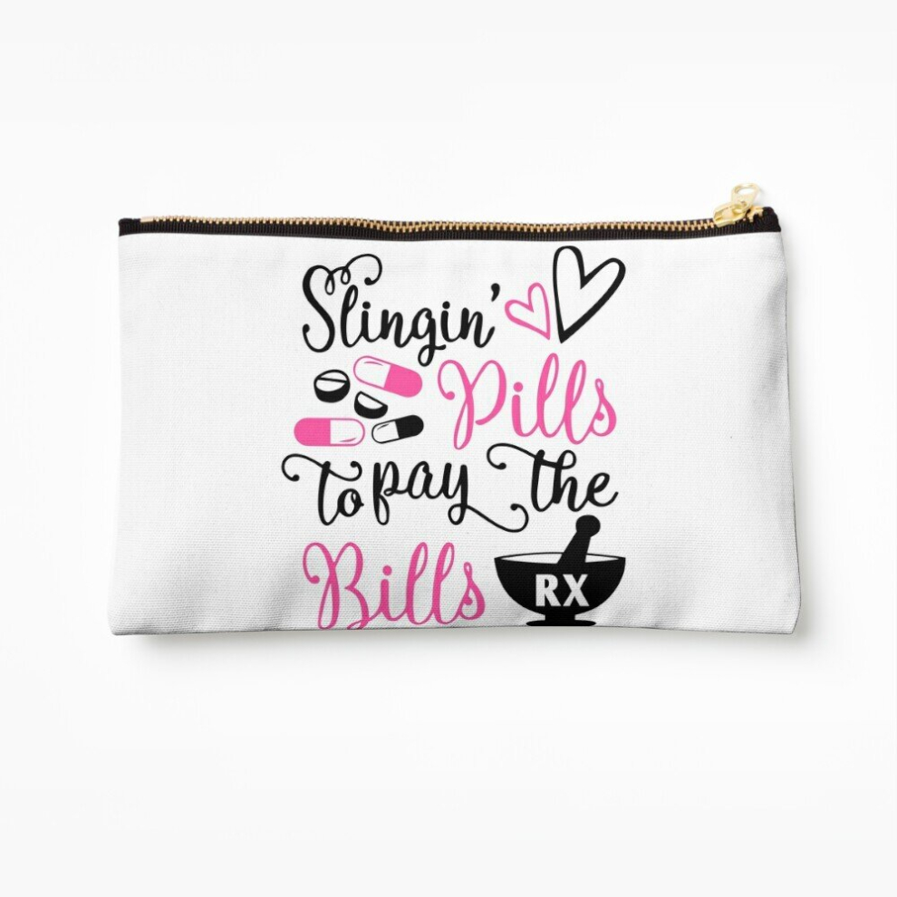 Whibos Makeup Bag Funny Pharmacy Tech Cpht Pharmacist Assistant Pharmacy Technician Cosmetic Organizer Tyvek Paper Bags Zipper Pouch