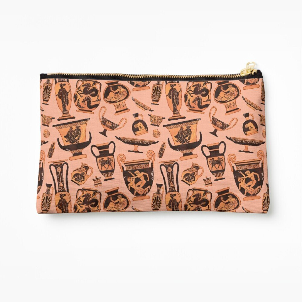 Whibos Makeup Bag Ancient Greek Pottery Cosmetic Organizer Tyvek Paper Bags Zipper Pouch