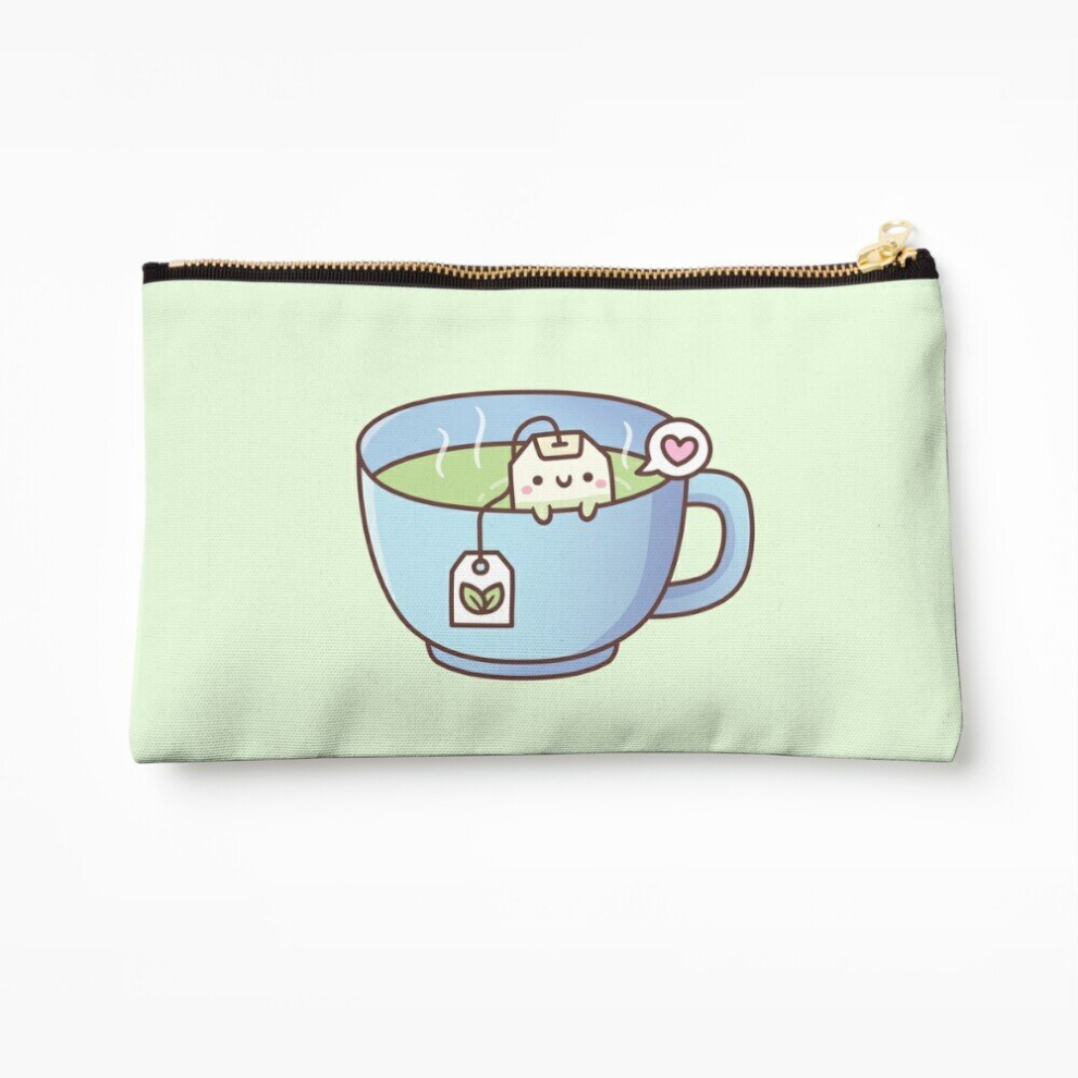 Whibos Makeup Bag Cute Tea Bag In A Teacup Doodle Cosmetic Organizer Tyvek Paper Bags Zipper Pouch