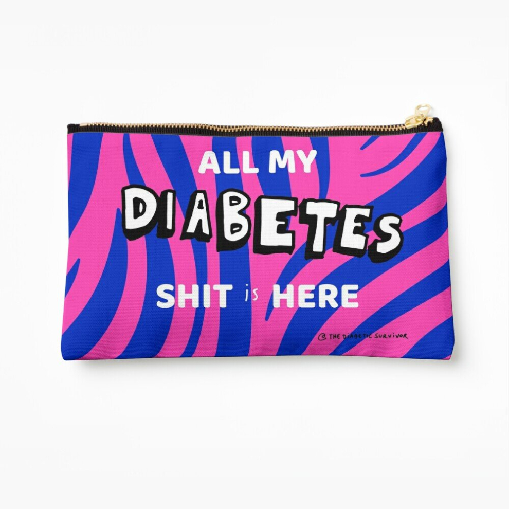 Whibos Makeup Bag All My Diabetes Shit Is Here Bag Cosmetic Organizer Tyvek Paper Bags Zipper Pouch