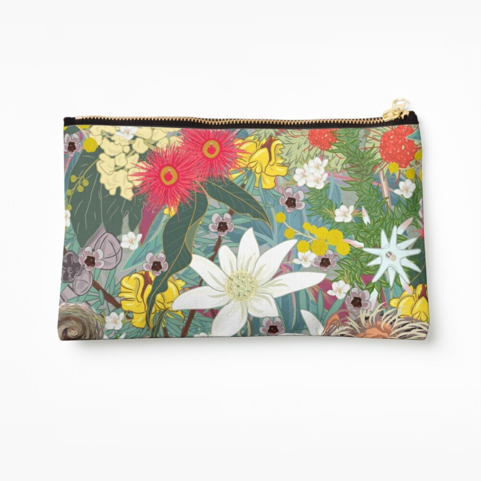 Whibos Makeup Bag Australian Natives Floral Design Cosmetic Organizer Tyvek Paper Bags Zipper Pouch