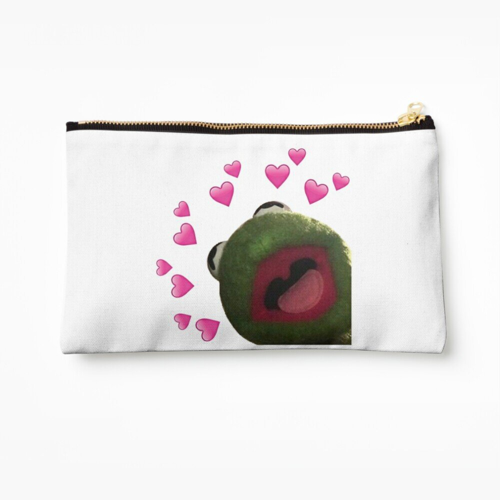 Whibos Makeup Bag Kermit Heart Meme Cosmetic Organizer Tyvek Paper Bags Zipper Pouch